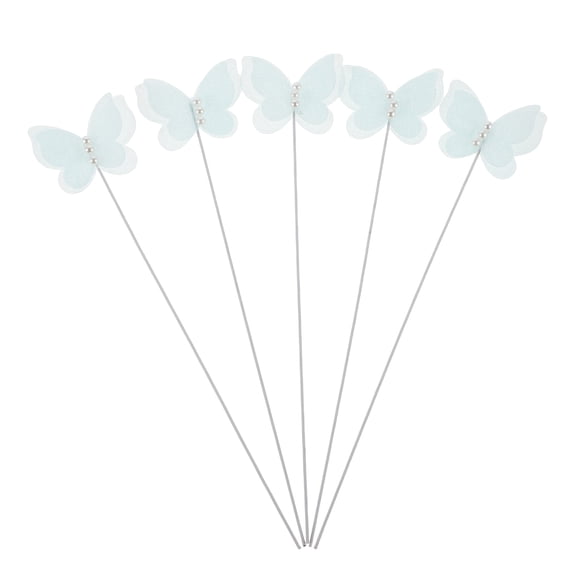 AURARMLET 15Pcs Sky Blue Butterfly Cupcake Toppers Easy to Use Cake Decorations for Party and Celebration