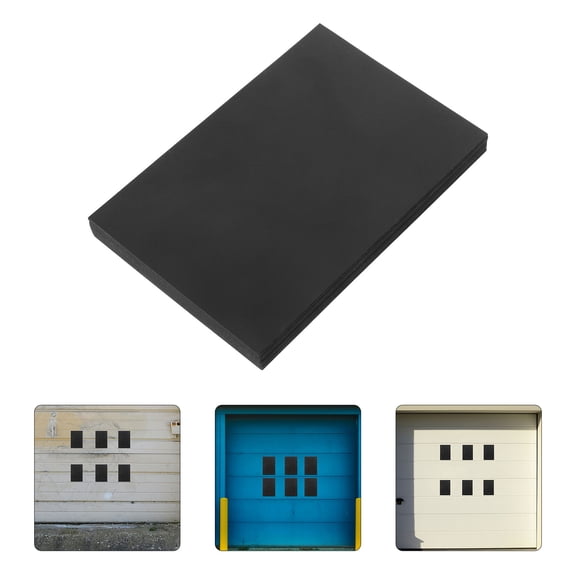 AURARMLET 16 Pieces Magnetic Garage Door Window Inserts, Black Glossy PVC Decorative Faux Window Panels for Exterior Garage Doors