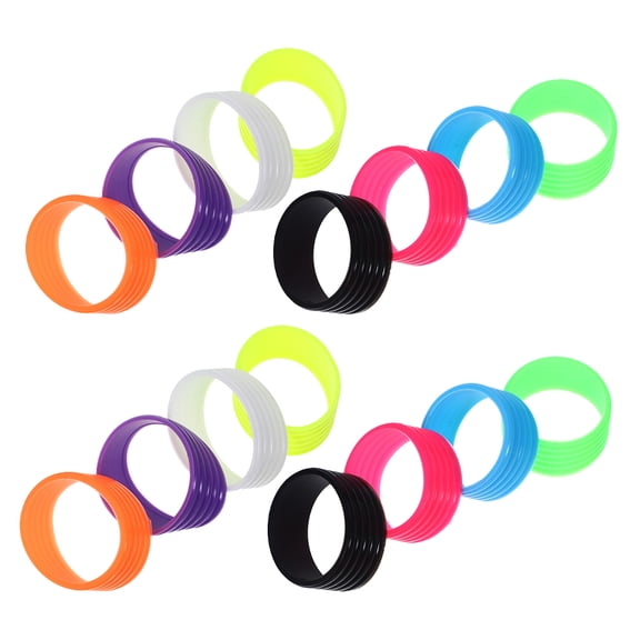 AURARMLET 16Pcs Reusable Racket Ring Nonslip Grip Band Silica Gel for Racket Handle