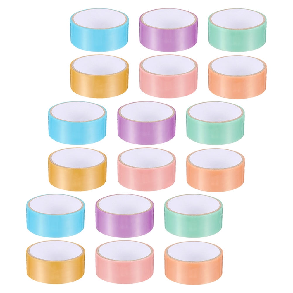 AURARMLET 18 Rolls Scrapbook Tape with Strong Adhesive, Assorted Colors for School, Office, and Crafting Use