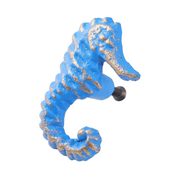AURARMLET 1Pack Beach Drawer Handle Sea Horse Shape -blue Retro for Homeowners