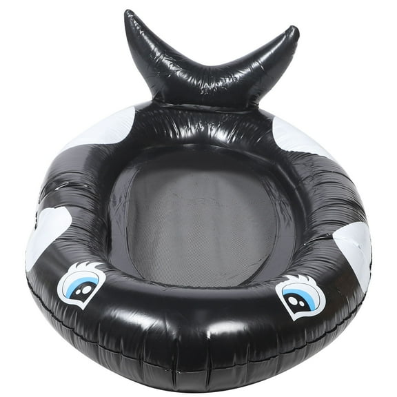 AURARMLET 1Pack Black PVC Pool Floating Recliner for Adults 145x95cm