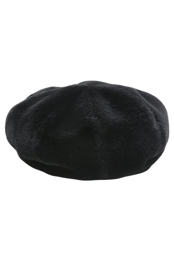Black Beret Hat for Women, Warm and Stylish Winter Cap, Chic Photo Prop and Everyday Wear, 1-Pack
