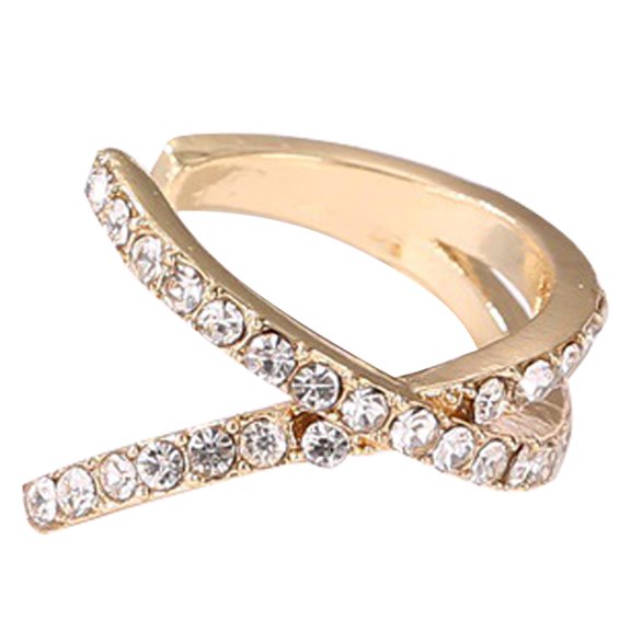 AURARMLET 1Pack Chic Earrings Golden Rhinestone Clips Ear Clips for Women Daily Wearing
