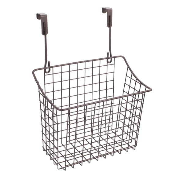 AURARMLET Black Wire Kitchen Storage Basket Hanging Rack for Wall or Cabinet Organization