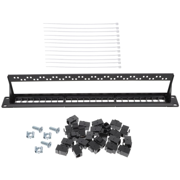 AURARMLET 1Pack Network Patch Panel for Data Communication 24 Port with Gold-Plated Contact Pins and 48.5X4.5X8.5CM Size