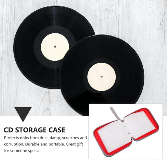AURARMLET Red DVD Disc Bag Case, PP Material, 1 Piece Storage Organizer for DVDs and CDs