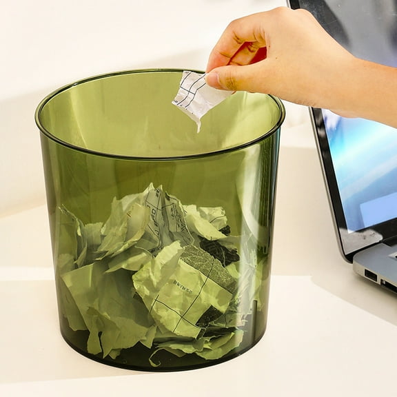 AURARMLET 1 Pack Round Garbage Container 16.5 x 15.5 in Compact Waste Paper Bin for Home Office Pet Area Storage
