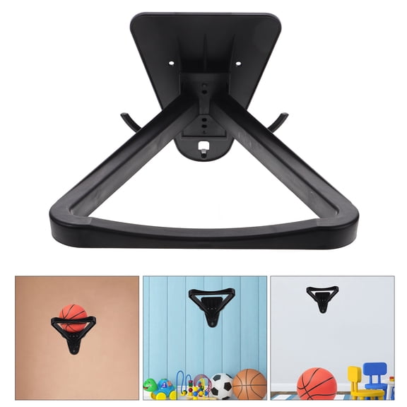 AURARMLET Black Minimalist Wall Mount Basketball Holder, 9.8x8.1x7.7in, Easy Installation, 1 Piece