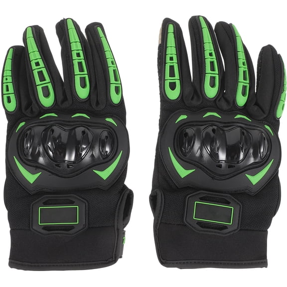 AURARMLET 1Pair Green Men Motor Gloves with Touchscreen for Outdoor Cycling and Drop Resistant Riding