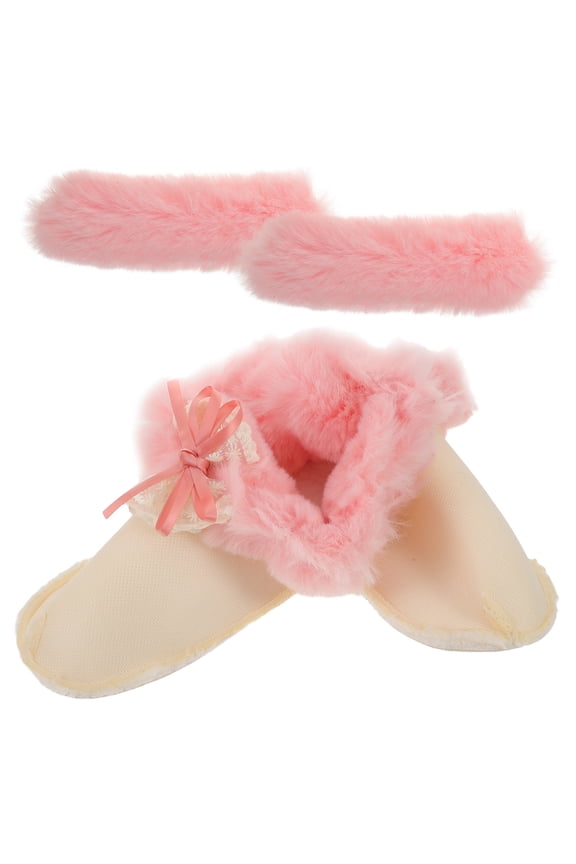 1Pair Cozy Pink Plush Boot Liners Removable Soft Inner Soles for Winter Clogs