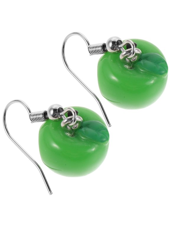 1 Pair Green Fruit Earrings Japanese Style Jewelry Gift for Teacher Appreciation and Special Occasions