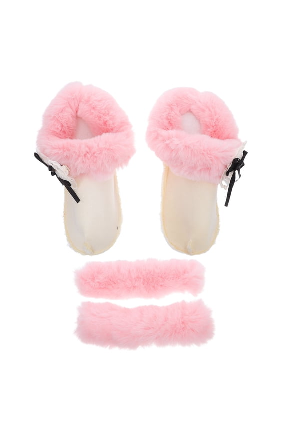 1Pair Removable Pink Plush Inner Soles for Clogs Warm Breathable Winter Slipper Inserts