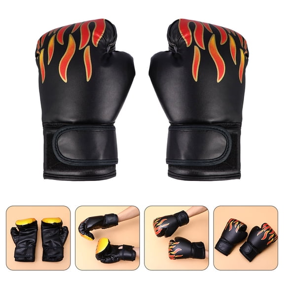 AURARMLET 1Pair Training Boxing Gloves Black Chic and Charming Boxing Pads Mitts for Sparring and Bag Work