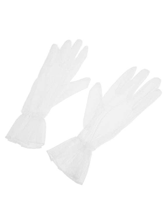 Wedding Gloves White Gauze Handmade for Brides and Formal Events