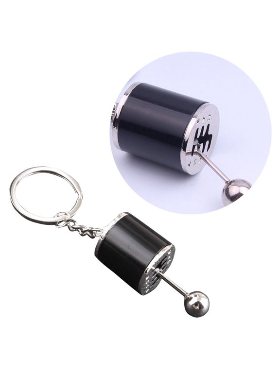 1Pc Gear Shift Key Ring Black Durable Keychain Material for Car Key Decoration