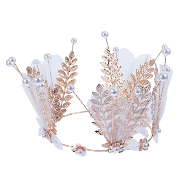 AURARMLET 1Pc Golden Party Crown High-end Atmosphere Cake Decor for Women's Birthday Celebration