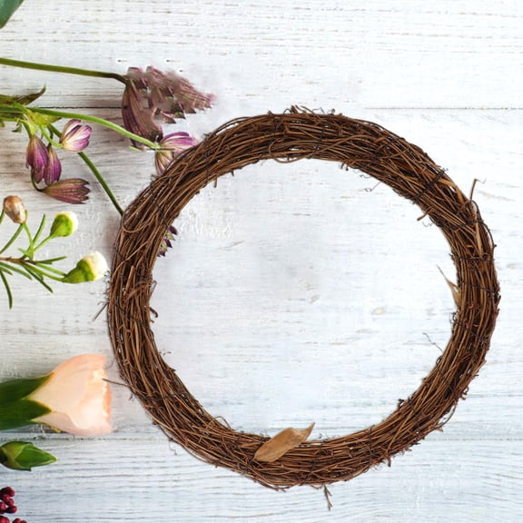 AURARMLET 1Pc Light Brown Grapevine Wreath Frame Vine Circle for Home Decor