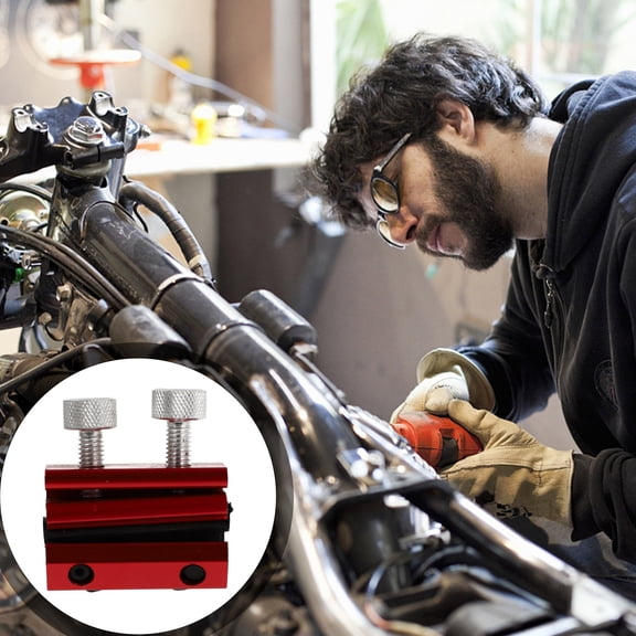 AURARMLET 1Pc Motorbike Aluminum Cable Oiler Red Dual Head Oil Clamp for Throttle Lubrication