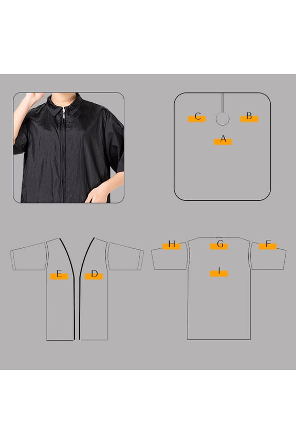 1Pc Waterproof Work Clothes Black Breathable Hair Salon Clothes with Pockets for Home Use