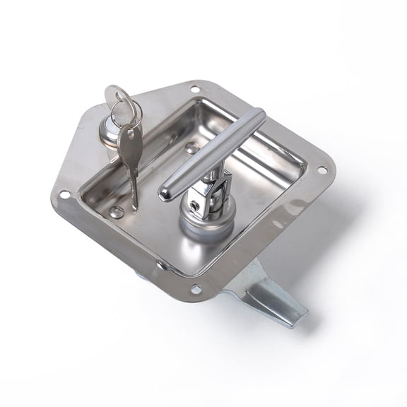 AURARMLET Truck Tool Box Lock Handle T-Shape Silver Steel 1Pcs