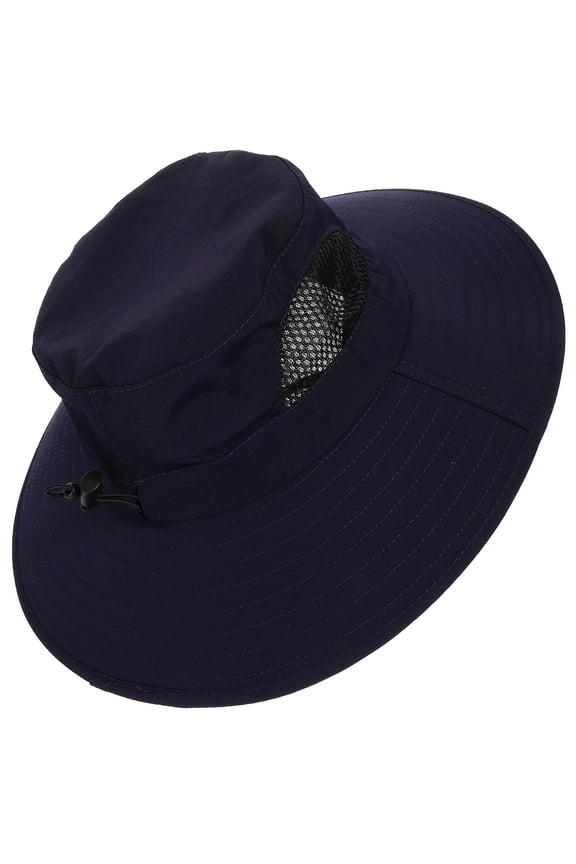 Dark Chinlon Wide Brim Hat for Men, Outdoor Sun Cap for Hiking, Fishing, Beach and Travel