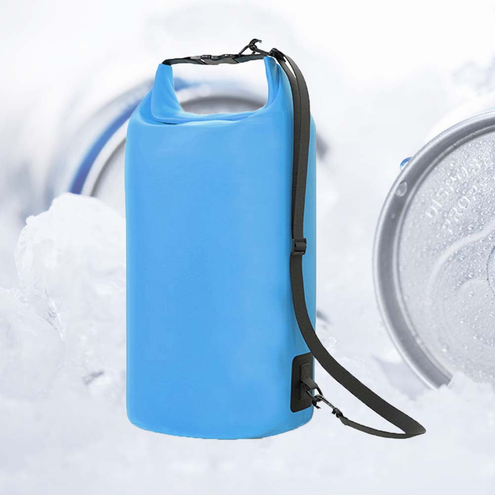AURARMLET Multifunctional Sky Blue Waterproof Bucket Bag for Outdoor Sports PVC Rafting Swimming Dry Bag