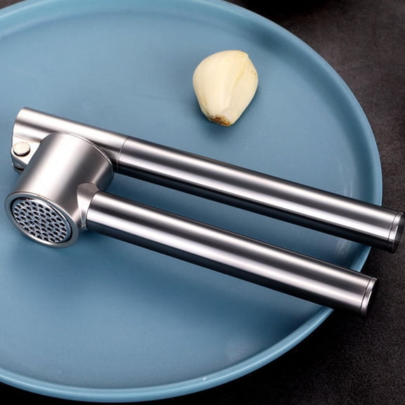 AURARMLET Efficient Garlic Chopper Tool Garlic Press Heavy Duty Silver 1Pack