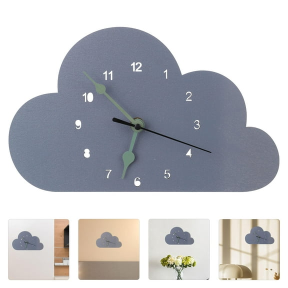 AURARMLET 1Pack Assorted Cloud-shaped Clock for Bedroom Aesthetic Time Display Light Grey