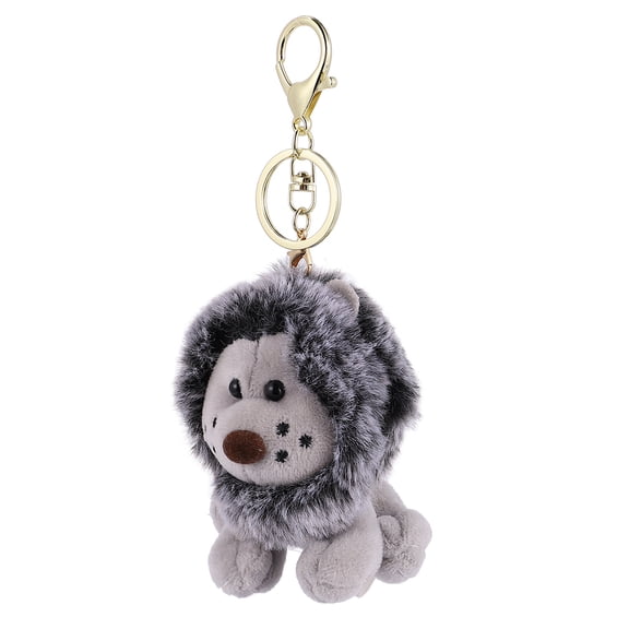 AURARMLET Grey Lion Plush Keychain 1Pc Unique Key Holder and Bag Decoration Accessory