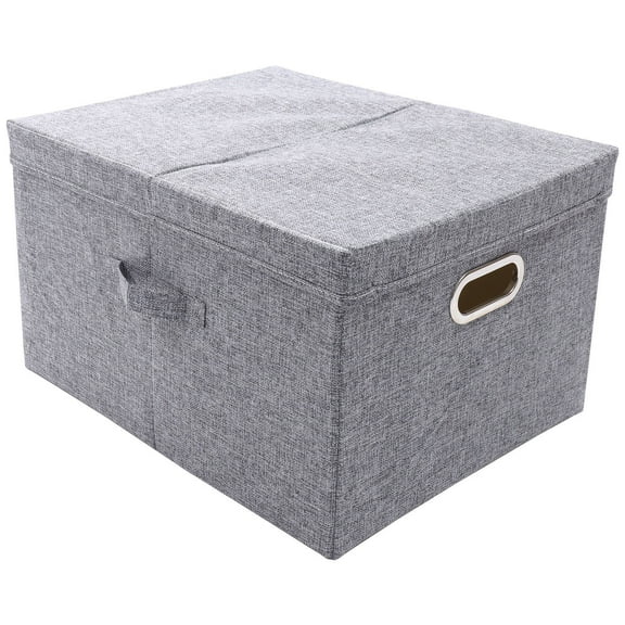 AURARMLET Collapsible Grey Cardboard Fabric Storage Bin Sundries Organizer for Bedrooms Living Rooms