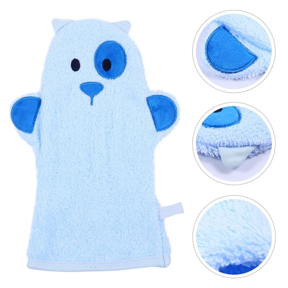 AURARMLET Bath Rubbing Towel Bath Mitt Blue 1Pack