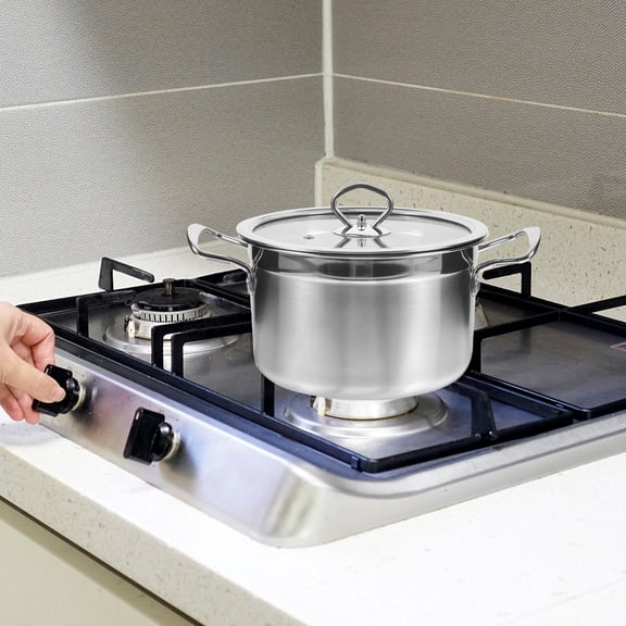 AURARMLET Stainless Steel Cooking Pot with Double Handles for Easy Grip Kitchen Cookware 1-Piece