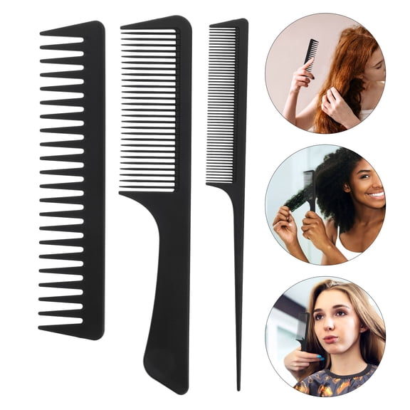AURARMLET Black Anti-Static Hair Styling Comb Set for Straight and Curly Hair, Material, 1 Set