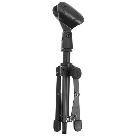 AURARMLET Black Tabletop Microphone Stand with Adjustable Height for Home, Studio, and Stage Use, and Portable