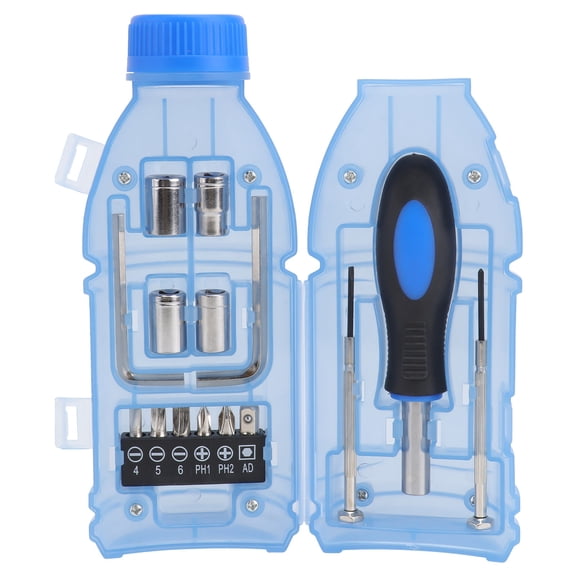 AURARMLET 1Set Blue Bottle-Design Screwdriver Tool Set Durable Hand Tool for Home Repair Use