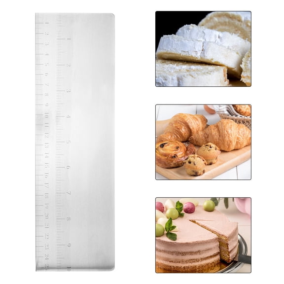 AURARMLET Cake Scraper Stainless Steel 1Pack 23.00X8.00X0.10cm Silver