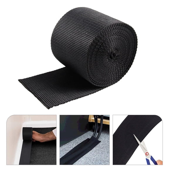 AURARMLET Black Polyester Floor Cable Cover Cord Hider for Wire and Cable Management Organizer