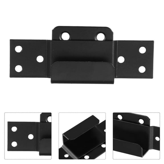 AURARMLET 1Set Door Barricade Brackets Black Metal for Homeowners Business Owners 3.82X0.98X0.79in