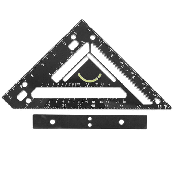 AURARMLET 1Set Lightweight Black Acrylic Triangle Ruler for Carpenter Measuring