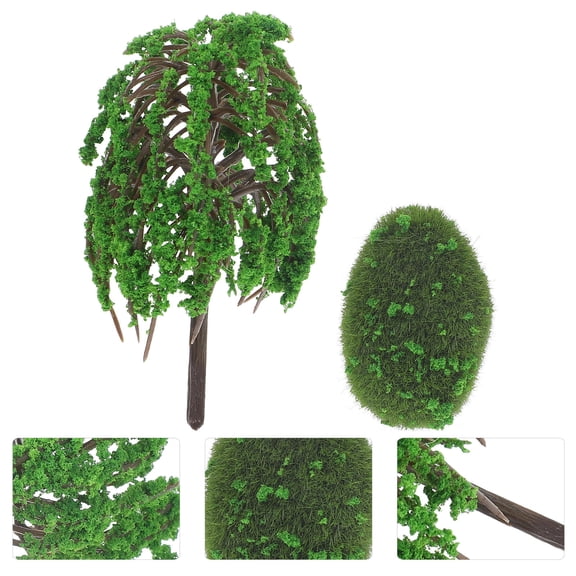 AURARMLET 1Set Mini Gauge Train Trees Green Plastic for Model Railroad Enthusiasts Landscape Designers and Hobbyists
