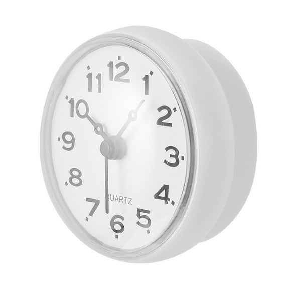 AURARMLET Silent Wall Clock Set, White Round Plastic Design for Bathroom and Kitchen Use