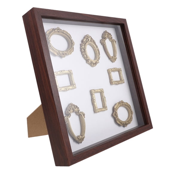 AURARMLET Compact Memory Frame Box Light Brown for DIY Art Pieces 1Set