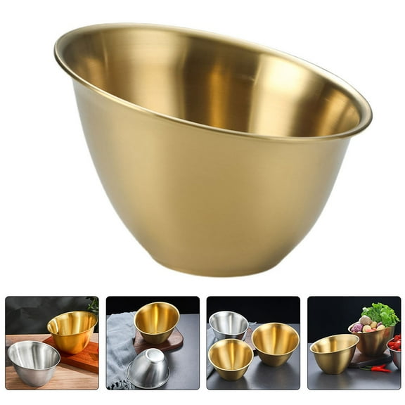 AURARMLET Angled Food Bowl Stainless Steel Food Storage Families Dinner Party 1Pack