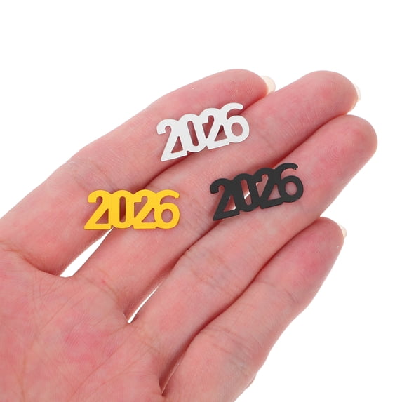 AURARMLET Happy New Year Confetti 2026 Multi Color Plastic Festive Party Accessories