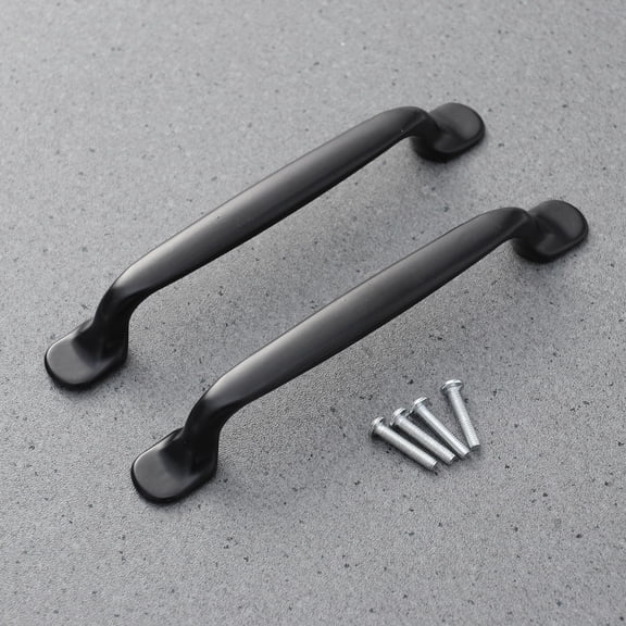 AURARMLET 2 PCS Black Zinc Alloy Cabinet Handles for Modern Furniture, Drawer Pulls, Door Hardware, Easy Installation