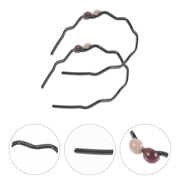 AURARMLET Headband Assorted Color Plastic Resin Trendy Decorative Accessory 2Pcs