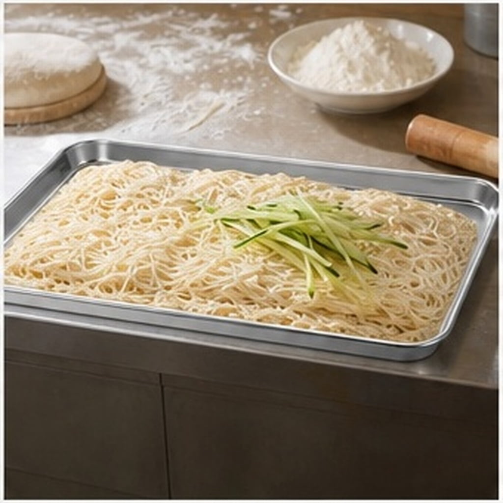 AURARMLET 2-Piece Stainless Steel Rectangular Tray for Cold Noodles ...