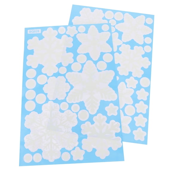 AURARMLET Electrostatic Fluorescent Christmas Snowflake Stickers White Decorative Decals for Home Decor