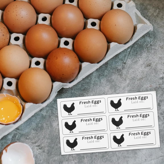 AURARMLET 20 Sheets Chicken Egg Carton Date Labels Sticker Blank Markers